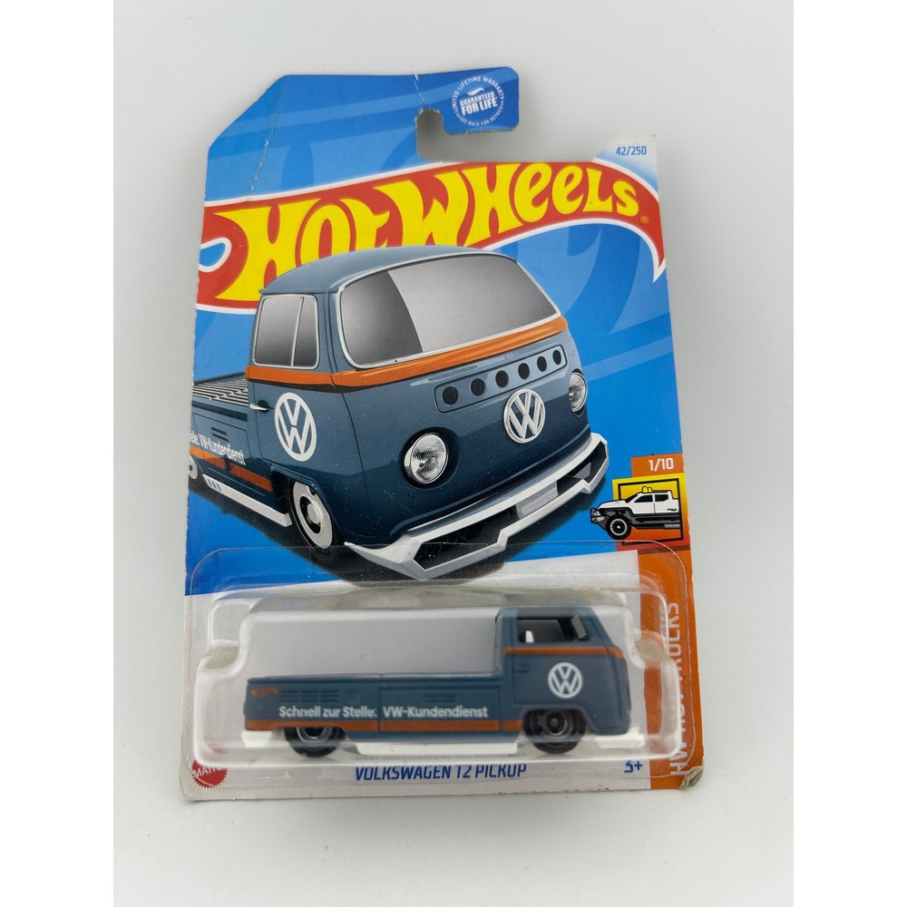 Hot Wheels Volkswagen T2 Pickup HW Hot Trucks 110 Blue Orange New In Package‎